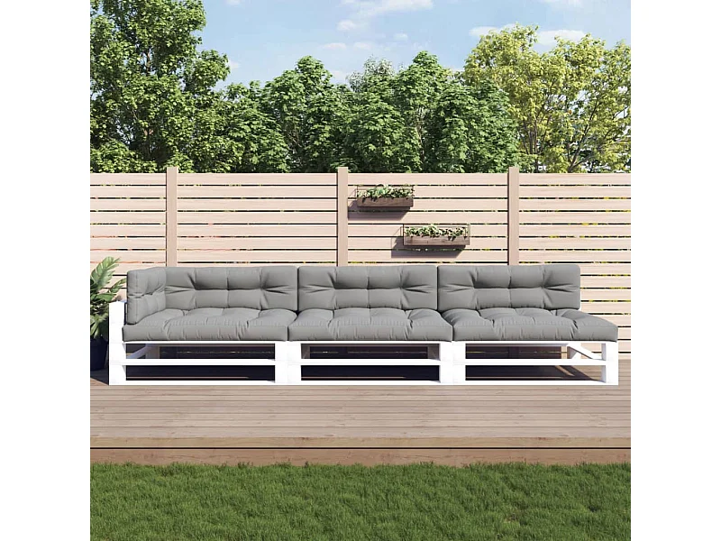 Cojines para palés 7 piezas tela gris