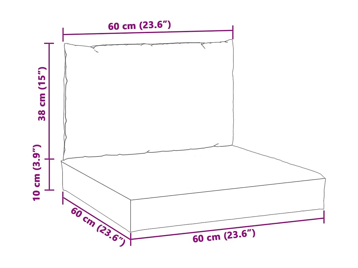 Coussins de palette lot de 2 anthracite mélangé tissu