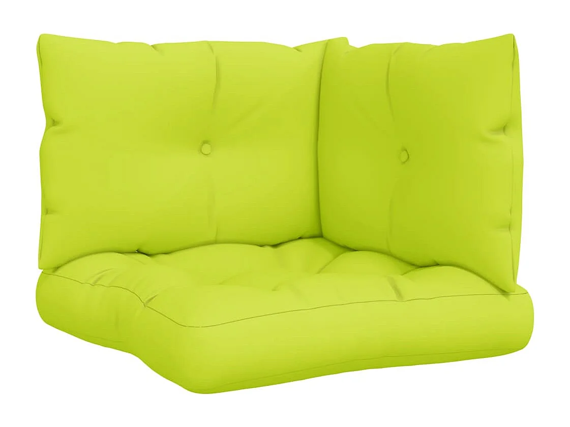 Coussins de palette lot de 3 vert vif tissu