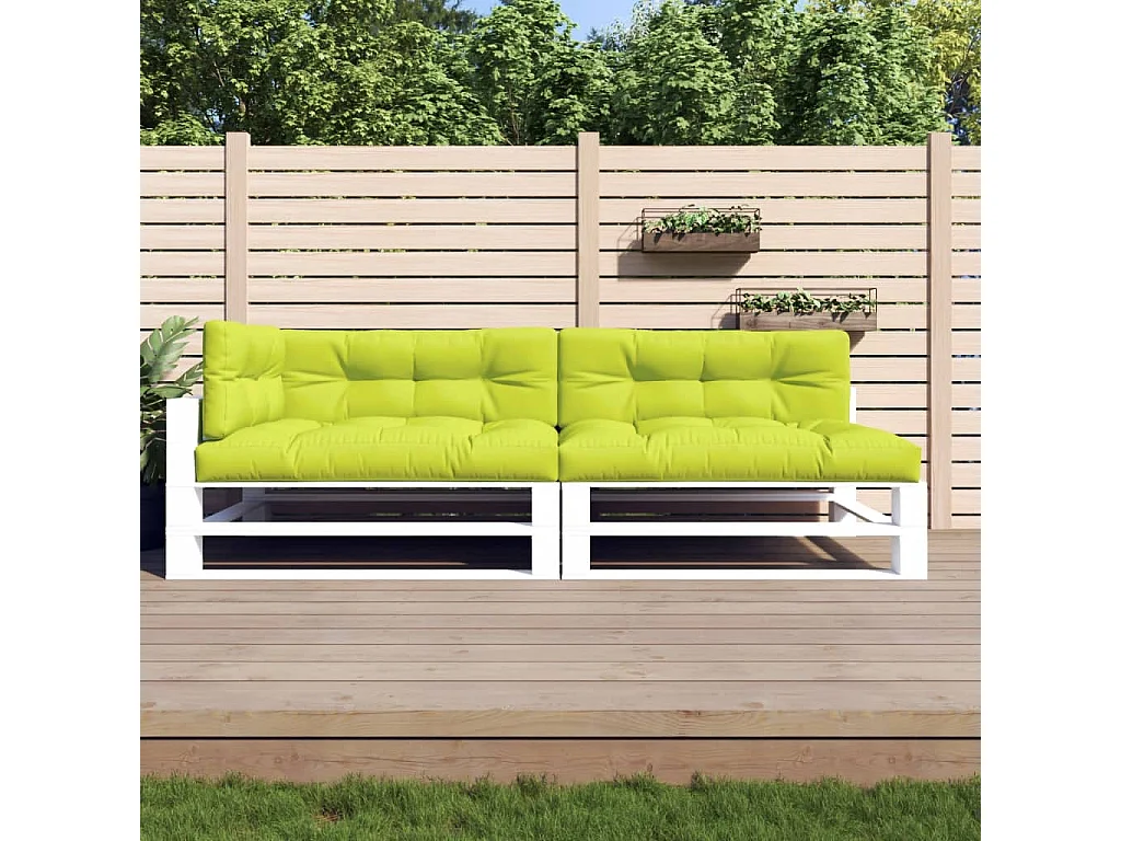 Almofadões para móveis de paletes 5 peças tecido verde brilhante