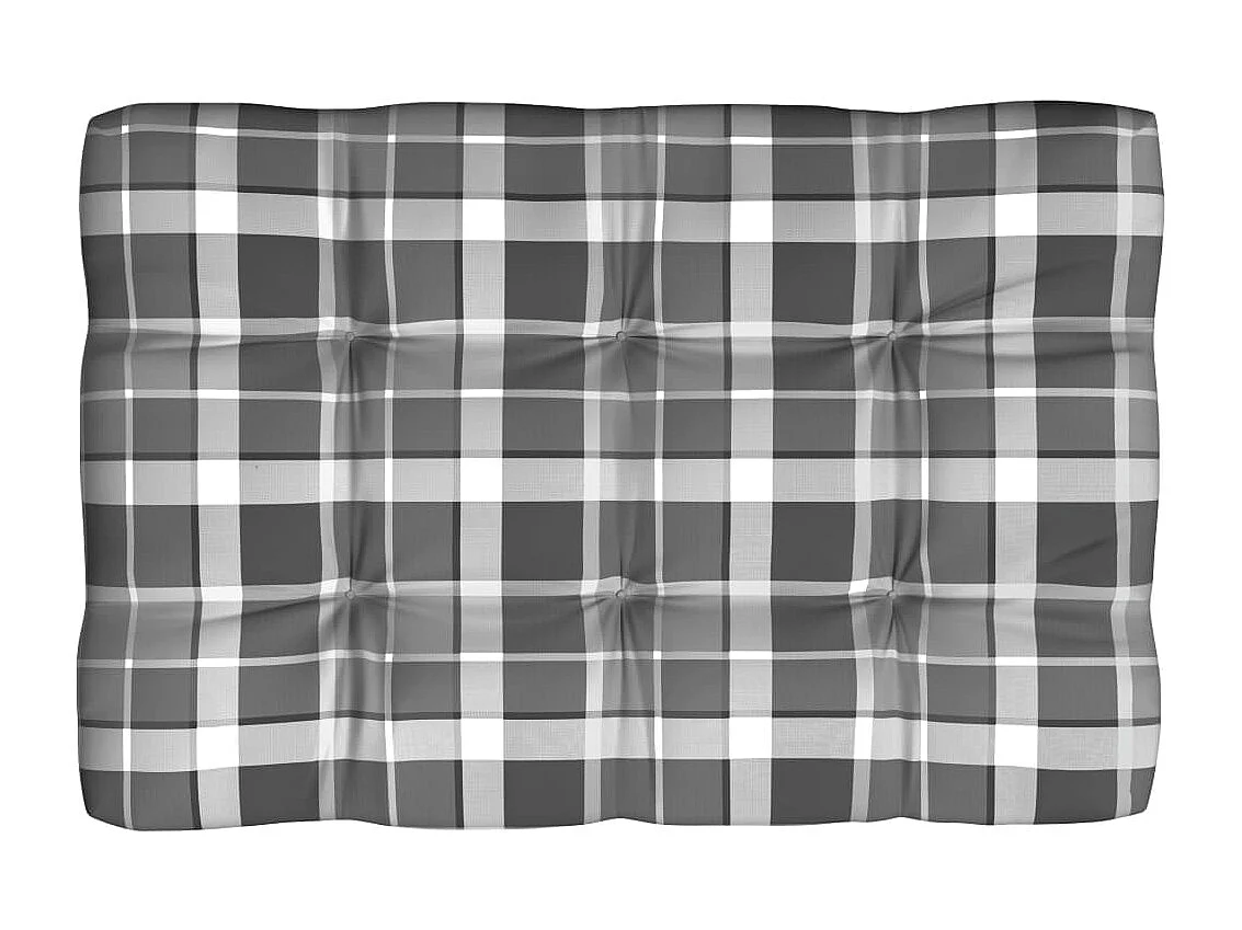 Cojines para sofá de palets 7 unidades estampado a cuadros grises