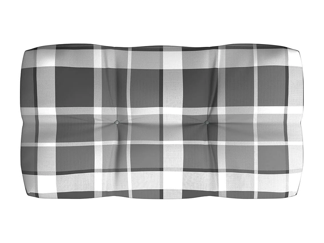 Cojines para sofá de palets 7 unidades estampado a cuadros grises