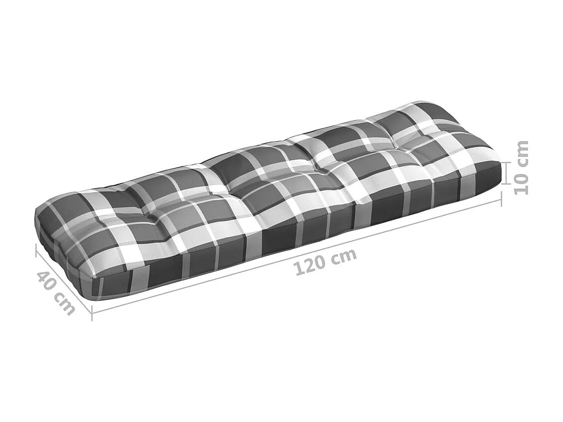 Cojines para sofá de palets 7 unidades estampado a cuadros grises