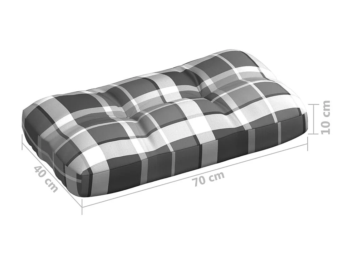 Cojines para sofá de palets 7 unidades estampado a cuadros grises