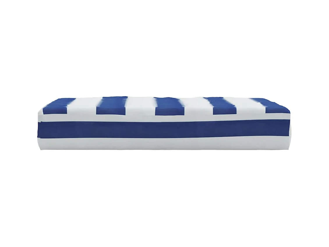 Palletkussen gestreept 60x60x8 cm oxford stof blauw en wit