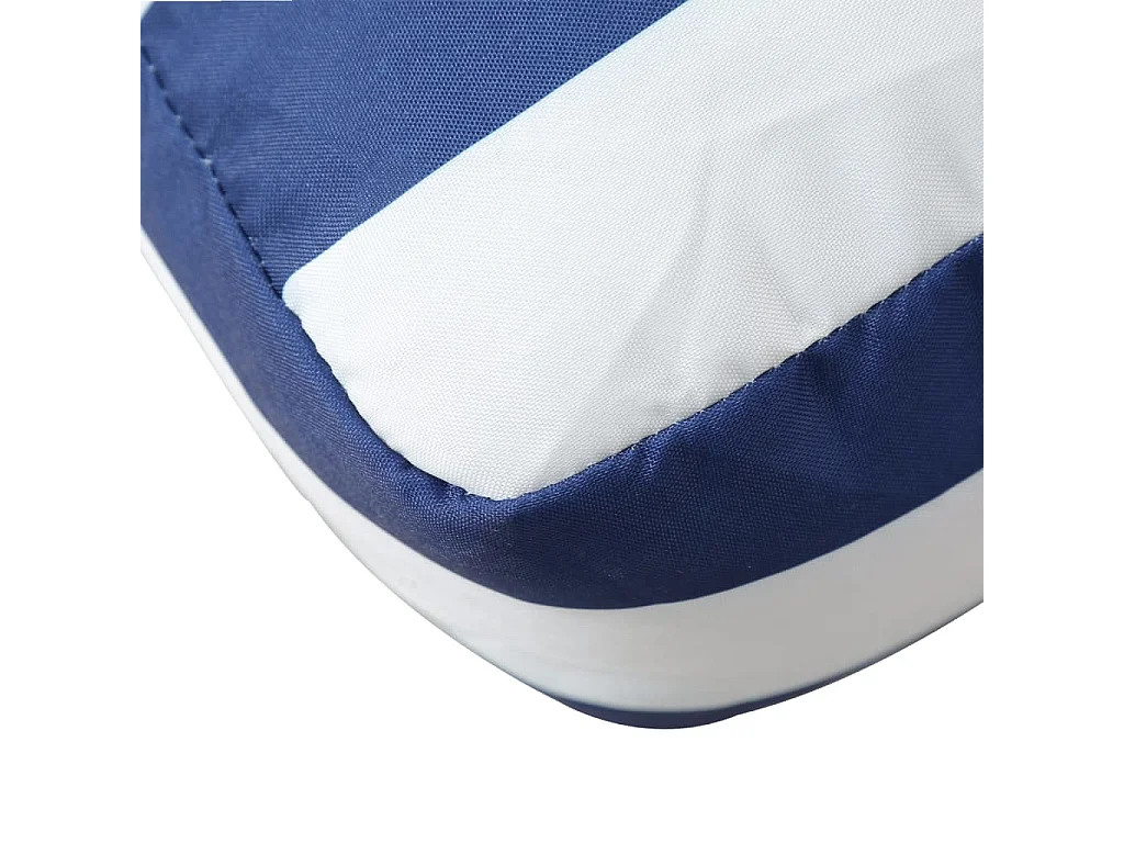 Coussin de palette rayure bleue/blanche 60x60x8 cm tissu