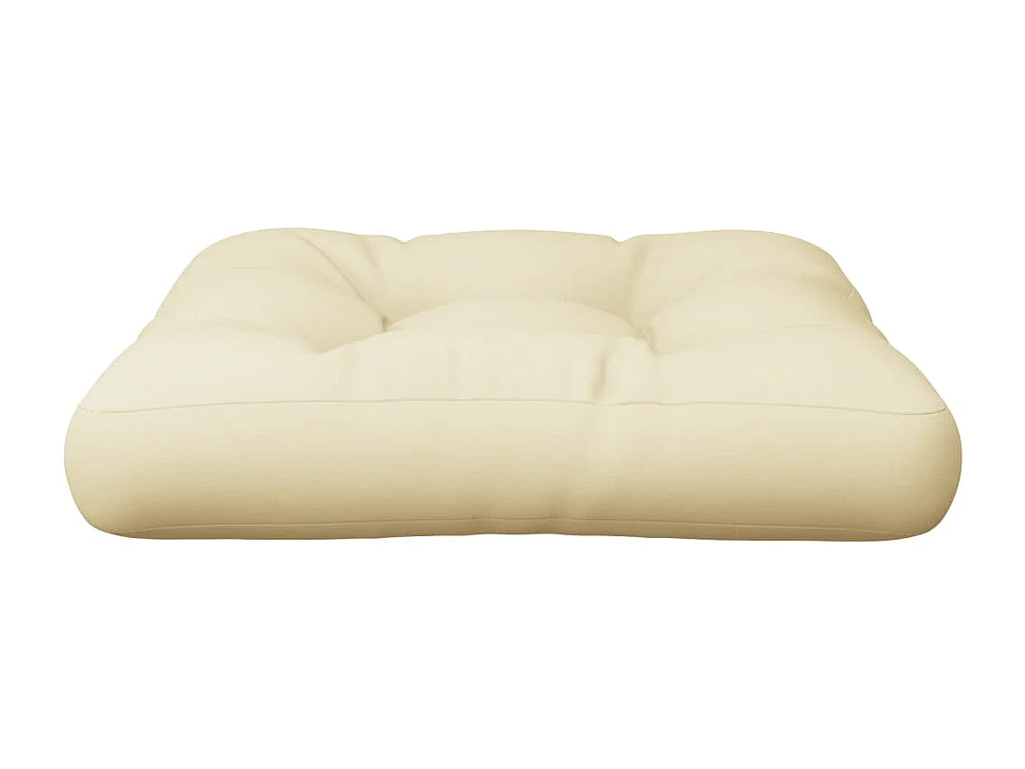 Coussin de palette crème 60x61,5x10 cm tissu