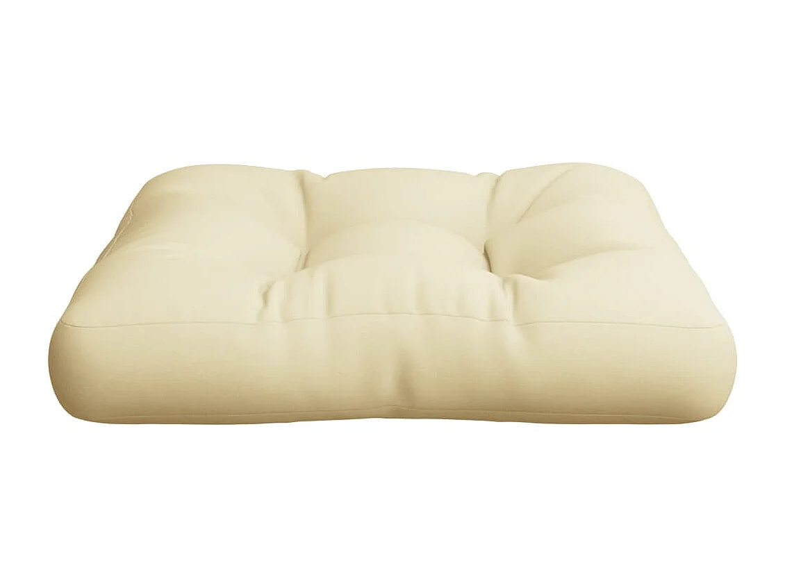 Coussin de palette crème 60x61,5x10 cm tissu