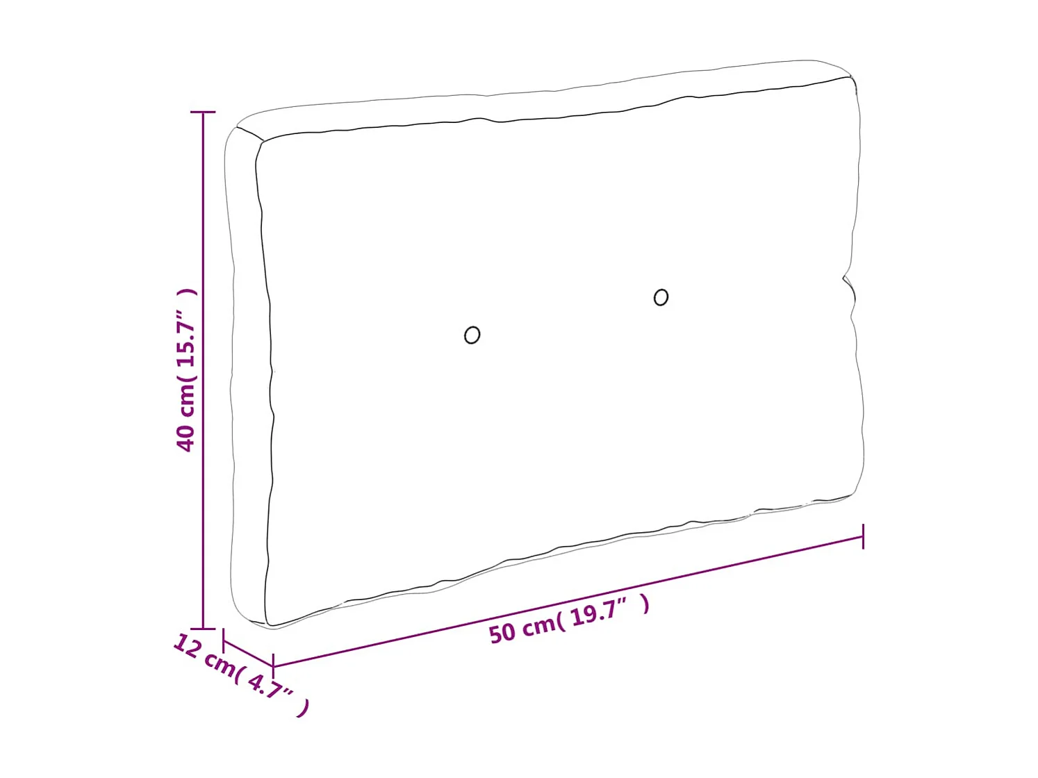 Coussin de palette Rose 50x40x12 cm tissu