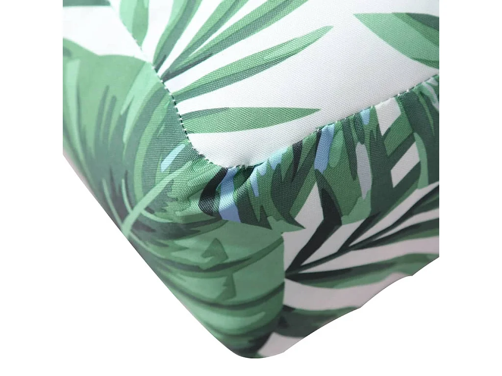 Cojín para palés tela estampado de hojas 60x40x12 cm