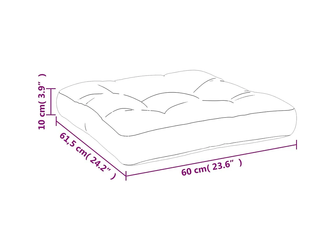 Coussin de palette anthracite 60x61,5x10 cm tissu