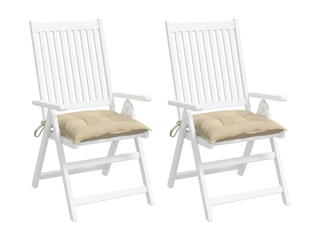 Coussins de palette lot de 2 beige 50x50x7 cm tissu oxford