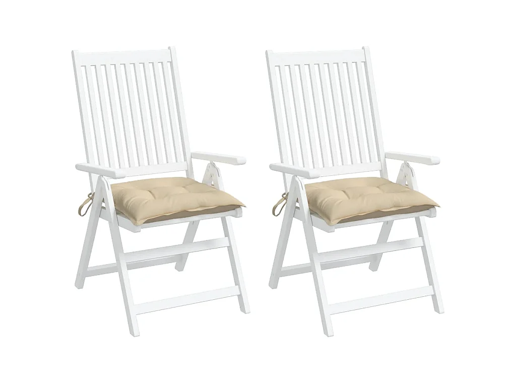 Cojines de palets de jardín 2 unidades tela Oxford beige 50x50x7 cm