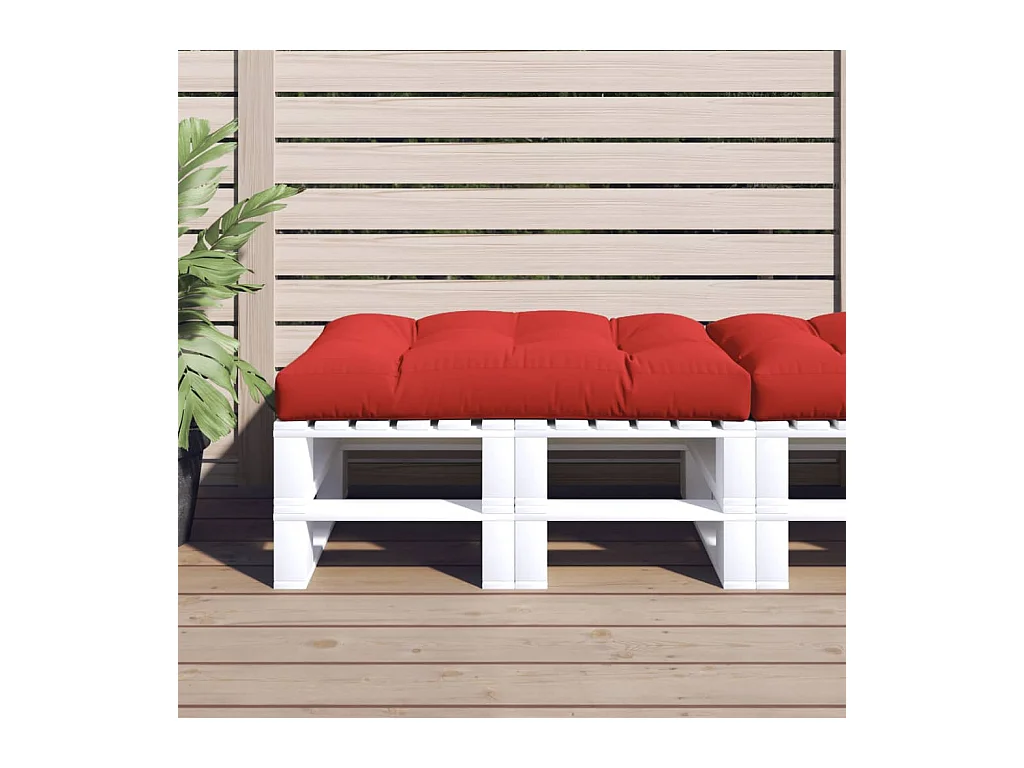 Coussin de palette rouge 120x80x12 cm tissu