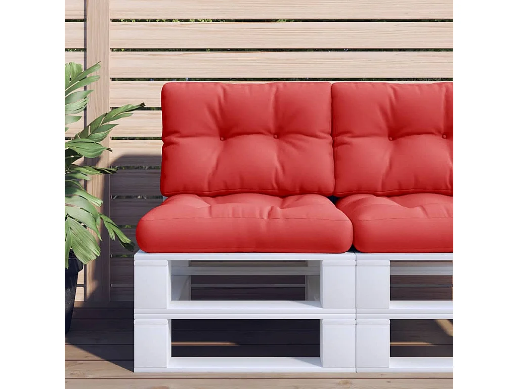 Coussin de palette rouge 50x40x12 cm tissu