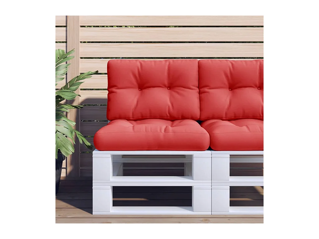Coussin de palette rouge 50x40x12 cm tissu