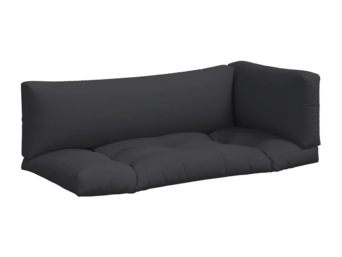 Coussins de palette 3 pièces noir tissu
