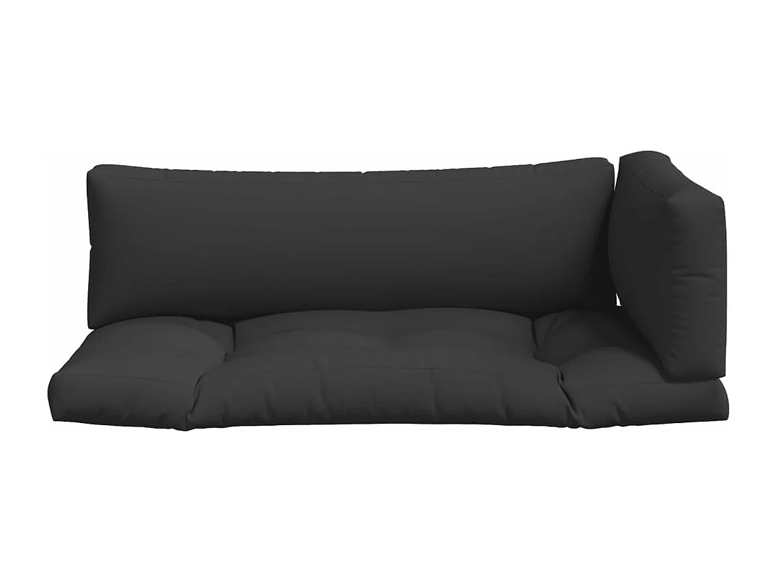 Coussins de palette 3 pièces noir tissu