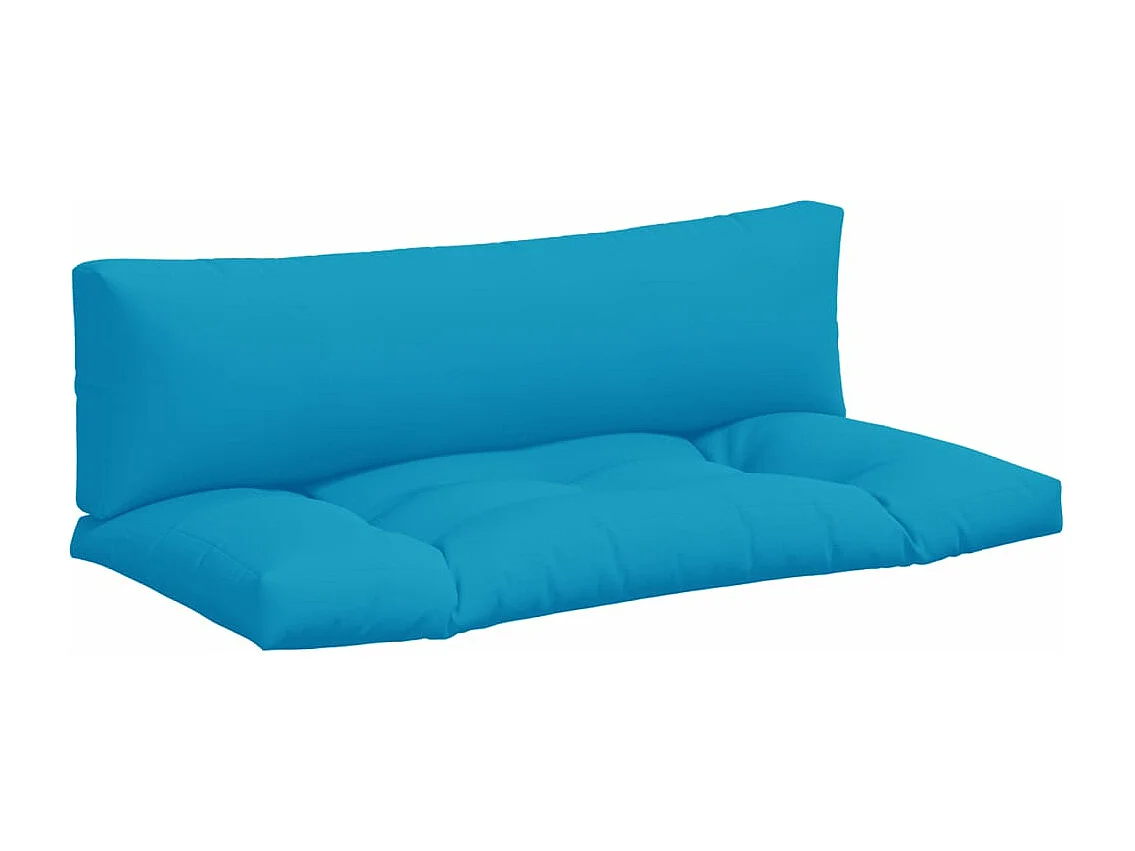 Coussins de palette lot de 2 bleu clair tissu