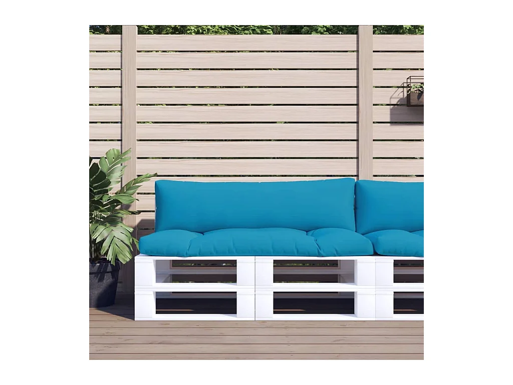 Coussins de palette lot de 2 bleu clair tissu