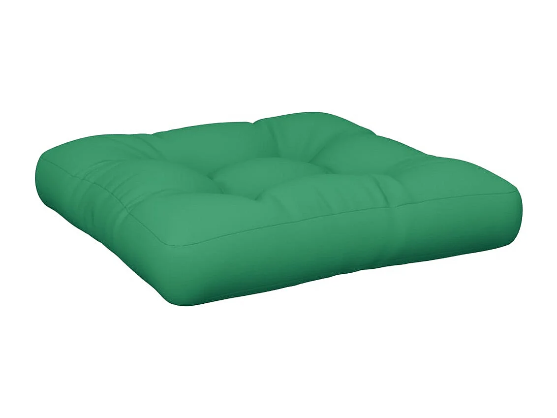 Coussin de palette vert 60x60x12 cm tissu
