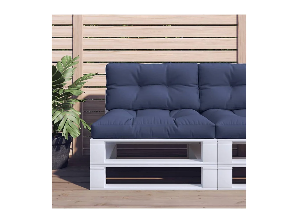 Ensemble de coussins en palette bleu marine 70x40x12 cm tissu