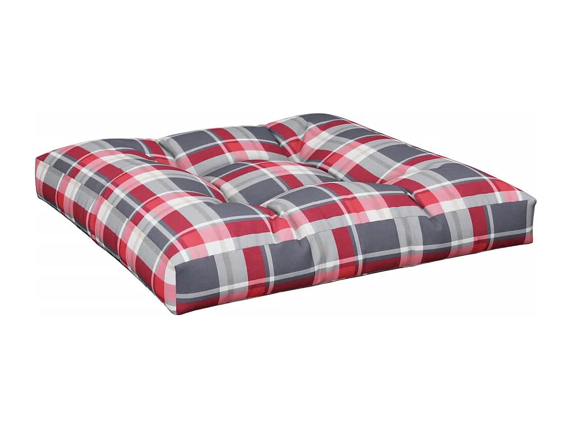 Coussins de palette 2 pièces motif à carreaux rouge tissu