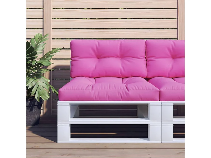 Coussin de palette rose 80x40x12 cm tissu