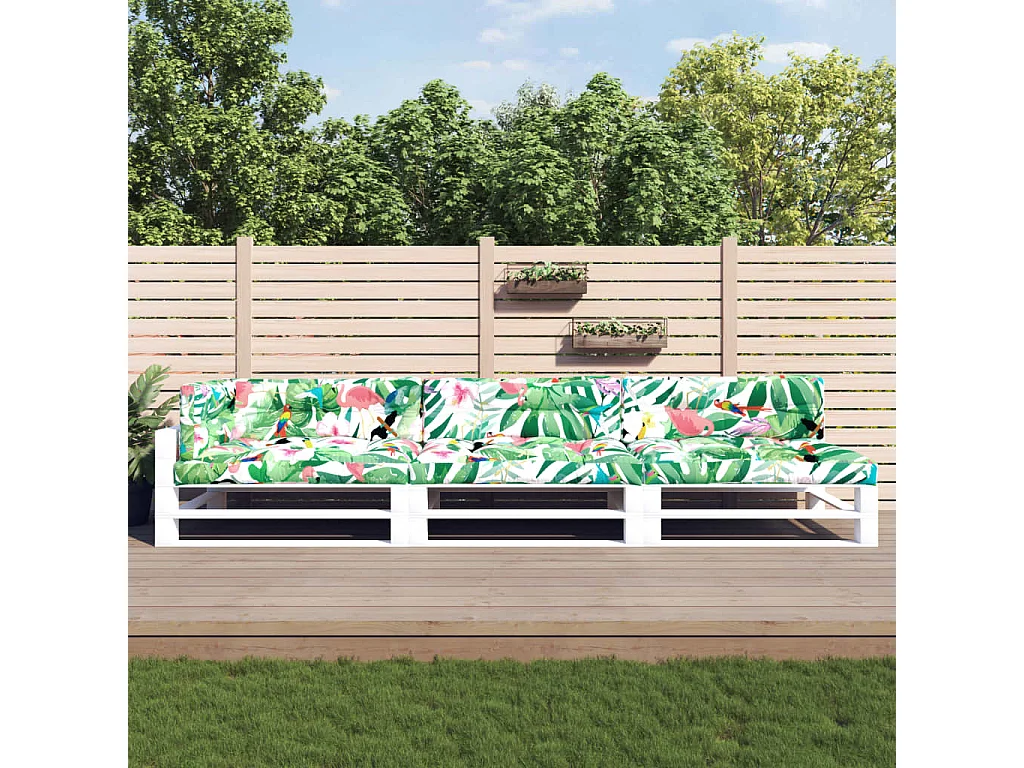 Almofadões para móveis de paletes 7 peças tecido multicolor