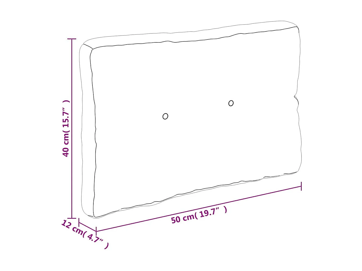 Palletkussen 50x40x12 cm stof lichtblauw
