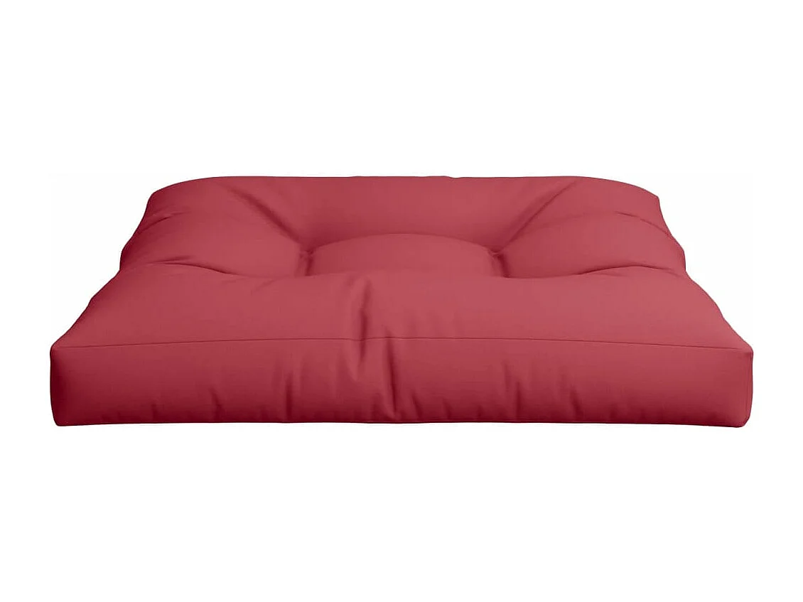Coussin de palette rouge bordeaux 80x80x12 cm tissu