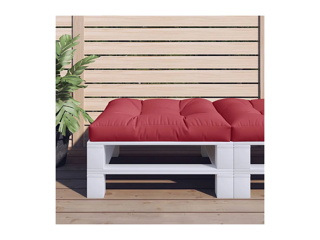 Coussin de palette rouge bordeaux 80x80x12 cm tissu