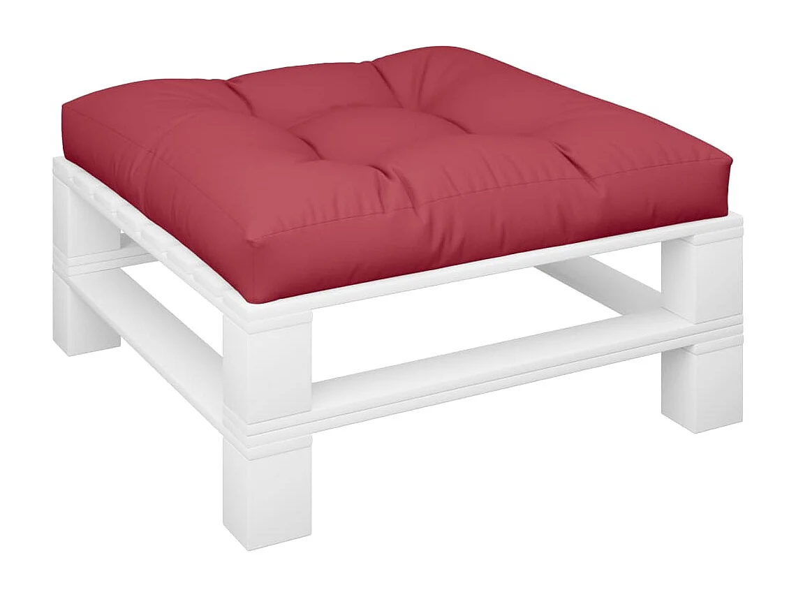 Coussin de palette rouge bordeaux 80x80x12 cm tissu