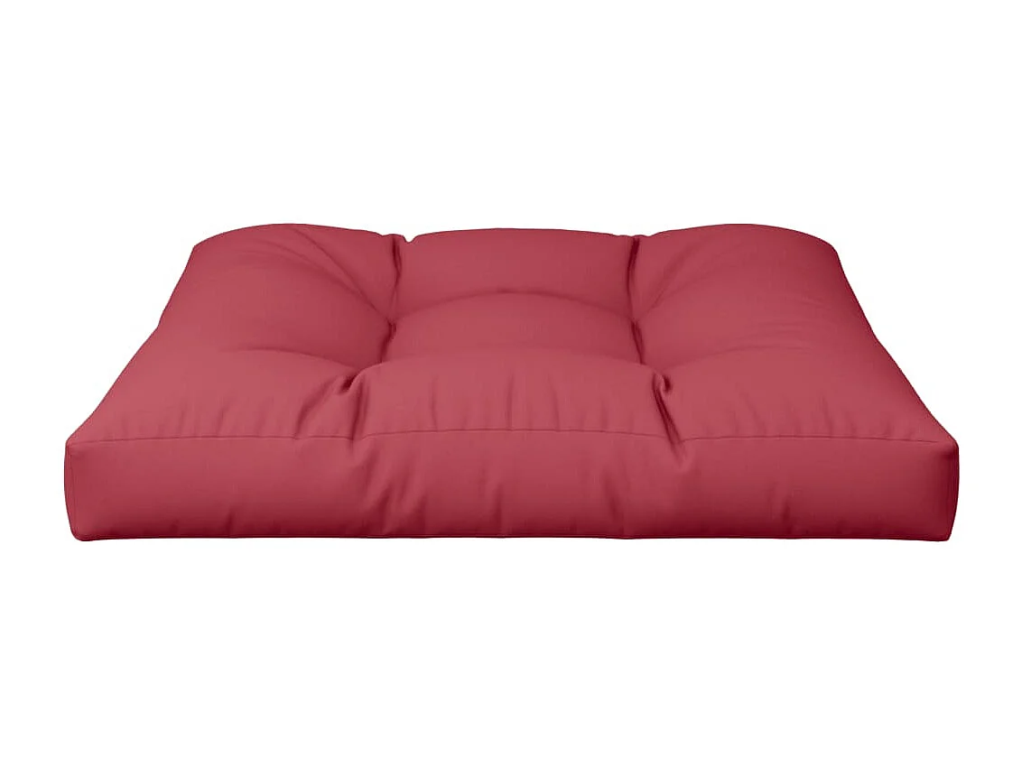 Coussin de palette rouge bordeaux 80x80x12 cm tissu
