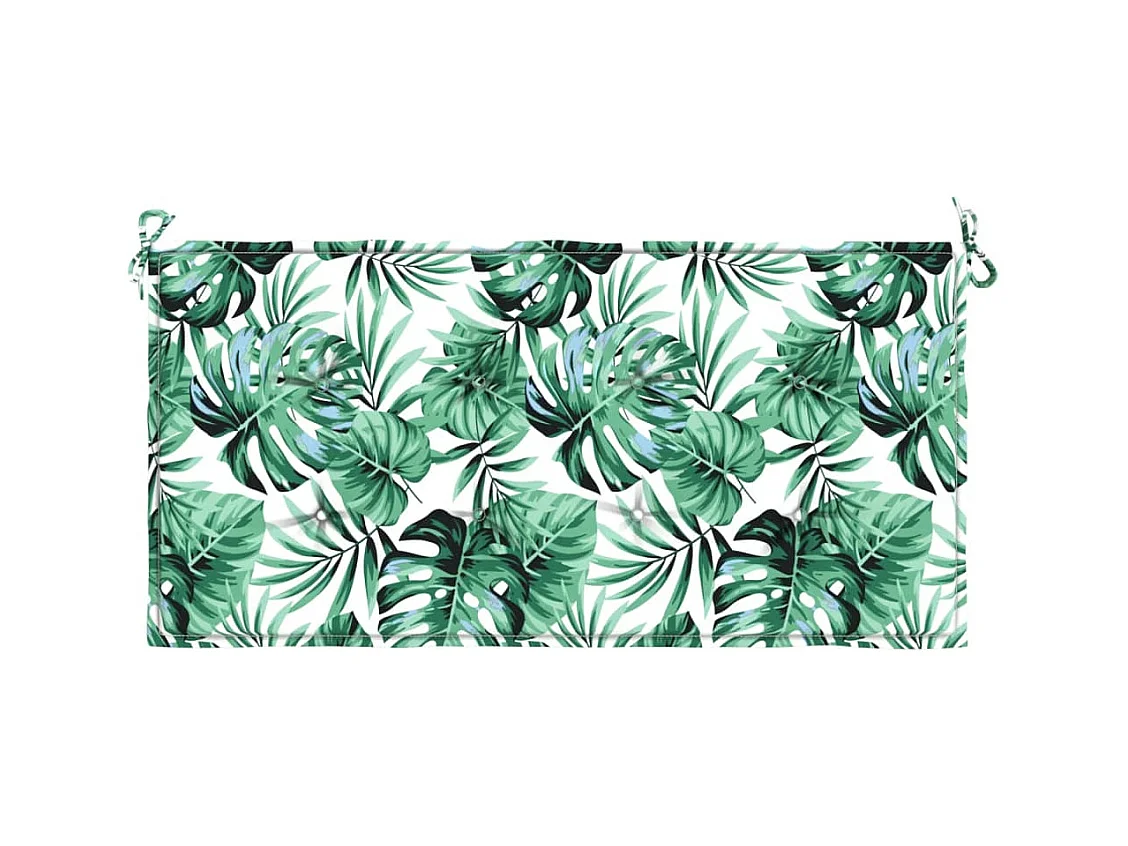 Coussin de banc de jardin motif de feuilles 120x50x3 cm