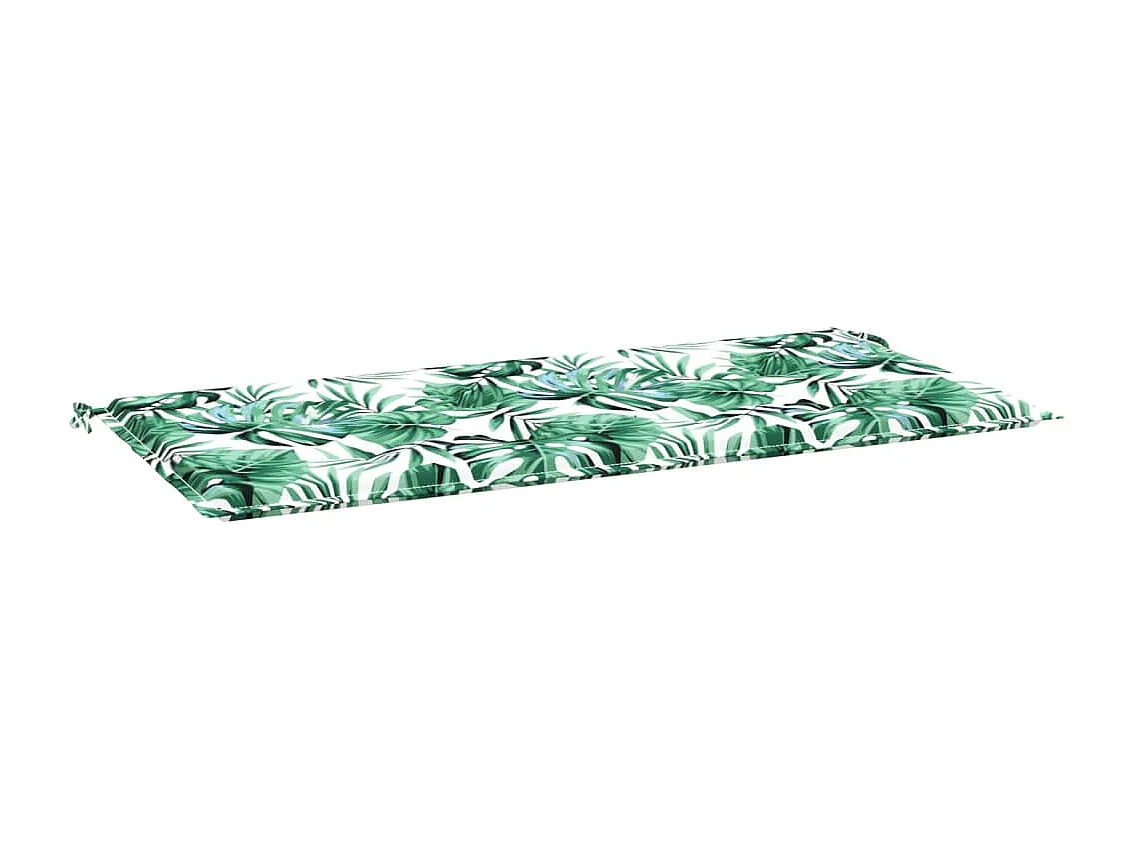 Coussin de banc de jardin motif de feuilles 120x50x3 cm