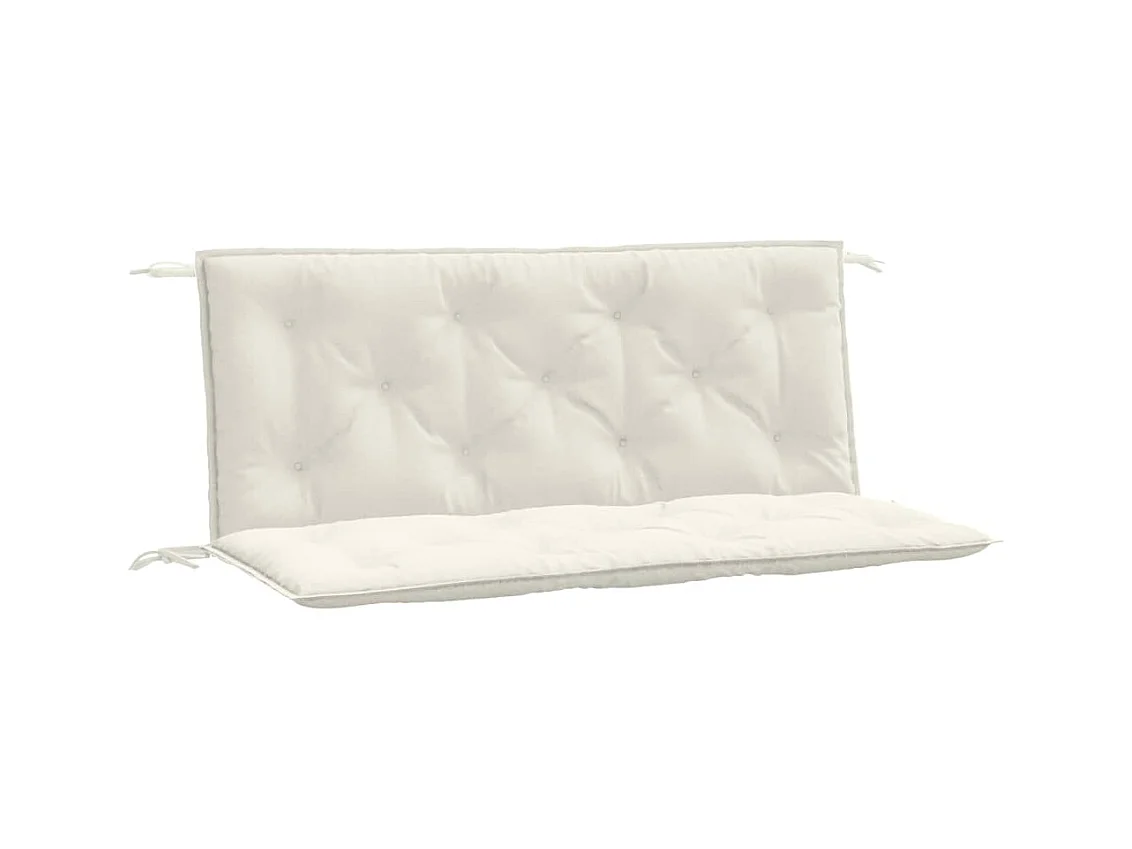 Coussins de banc de jardin lot de 2 crème mélangé tissu