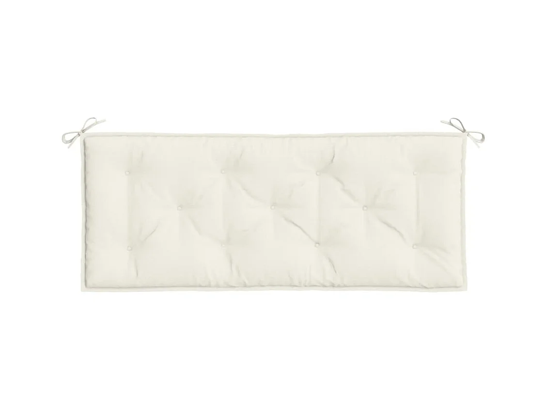 Coussins de banc de jardin lot de 2 crème mélangé tissu