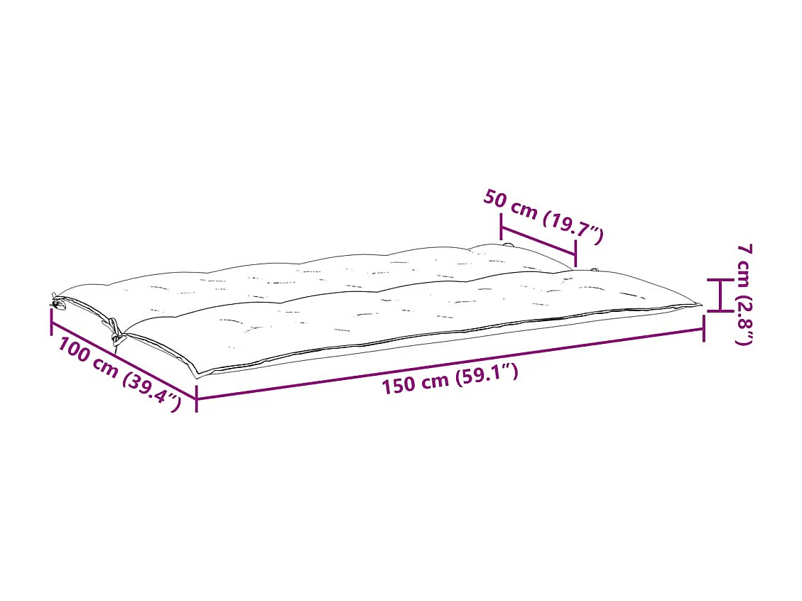 Cojines de banco de jardín 2 unidades tela Oxford verde 150x50x7 cm