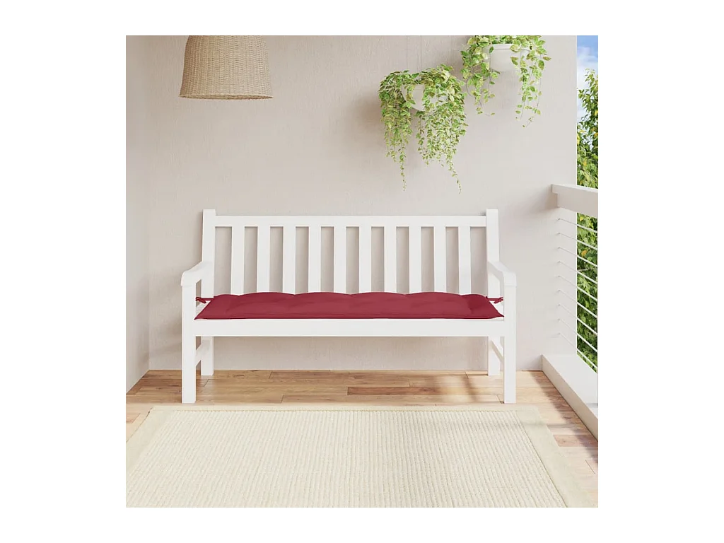 Coussin de banc de jardin rouge bordeaux 150x50x7 cm