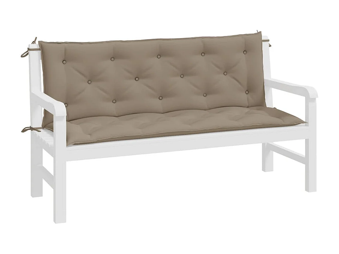 Coussins de banc de jardin 2 pièces taupe 150x50x7 cm tissu Oxford