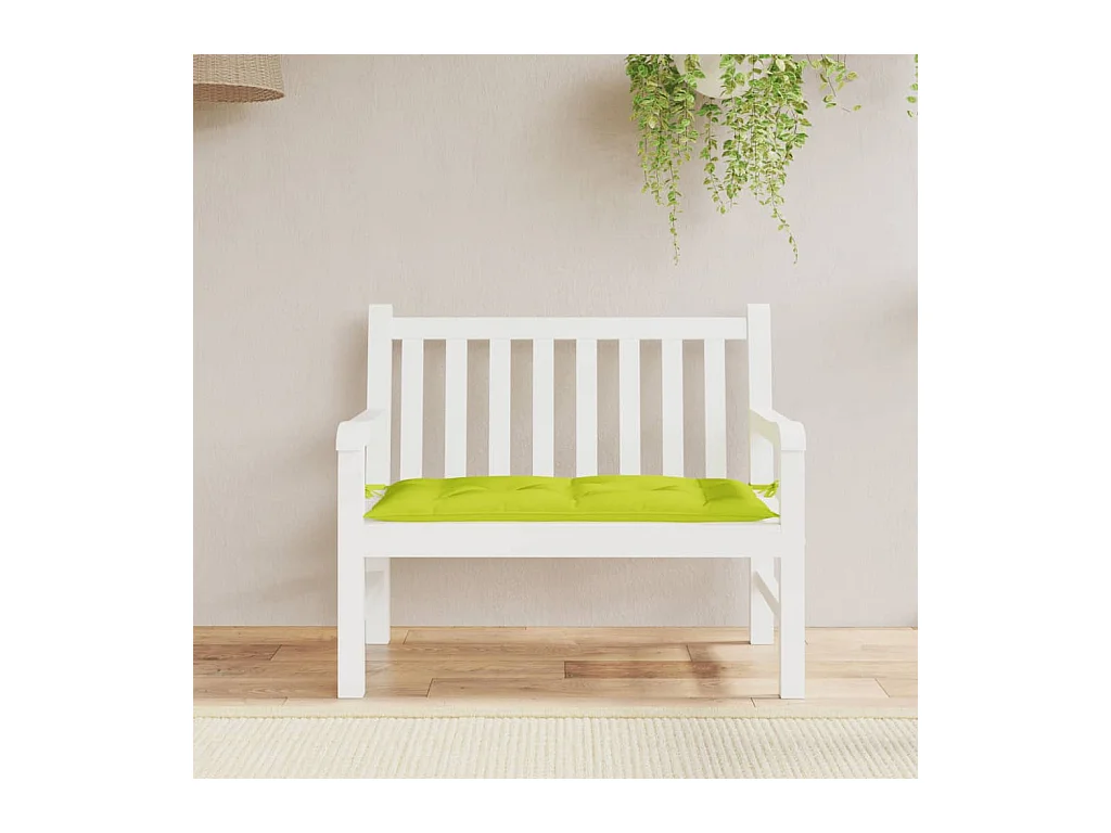 Coussin de banc de jardin vert brillant 110x50x7cm tissu oxford