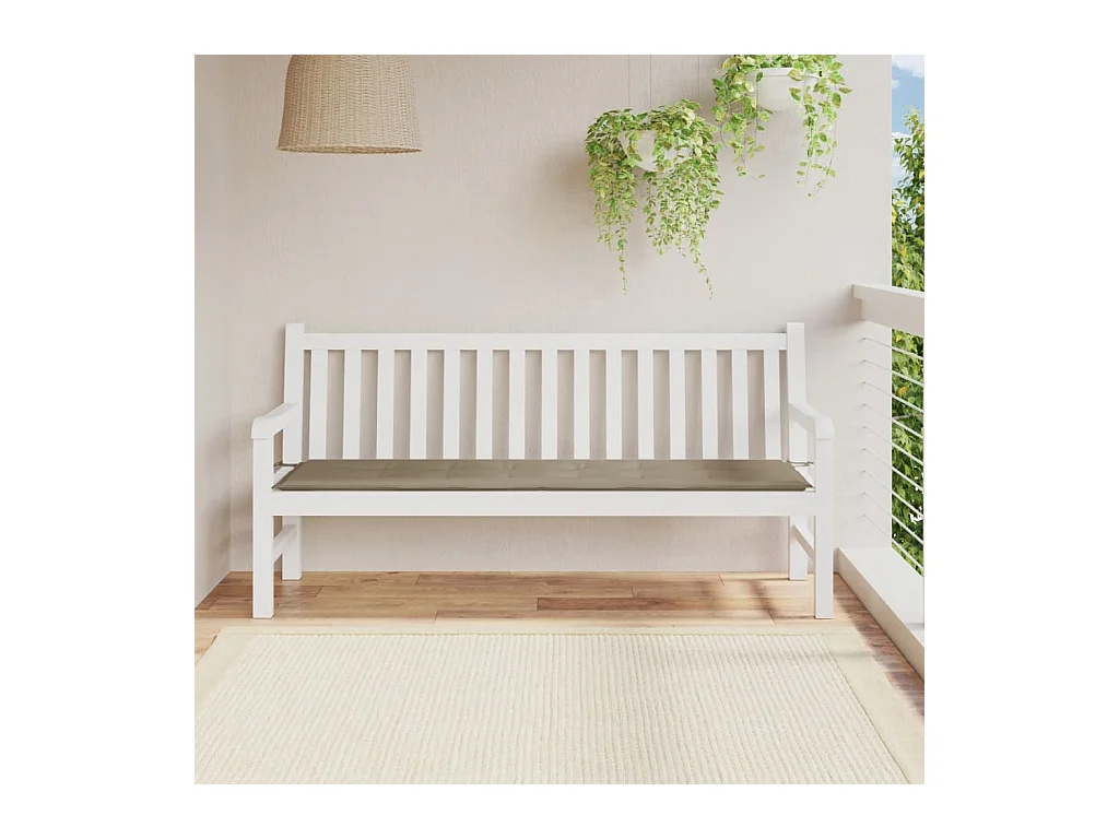 Coussin de banc de jardin taupe 180x50x3 cm tissu oxford