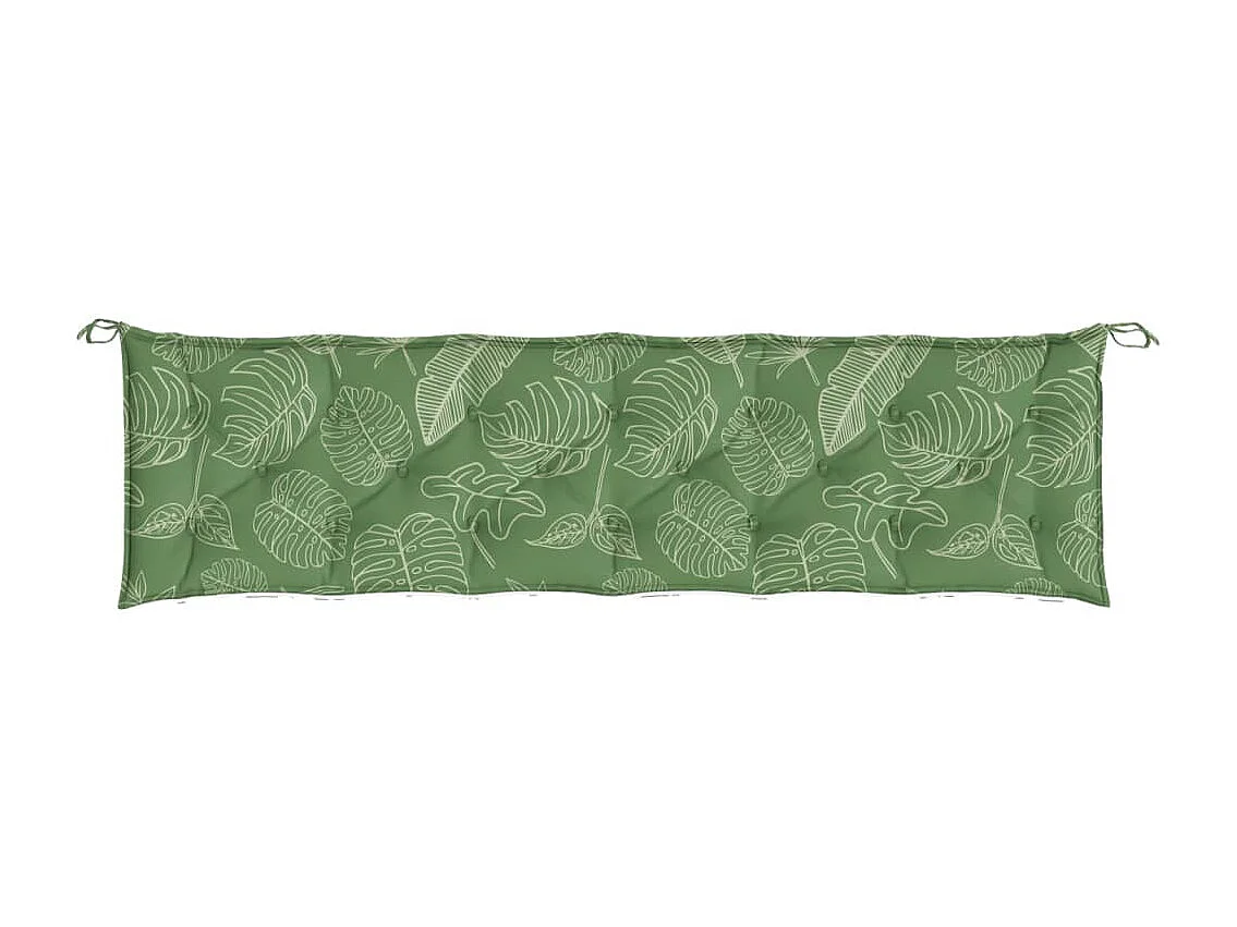 Coussins de banc de jardin lot de 2 motif de feuilles tissu