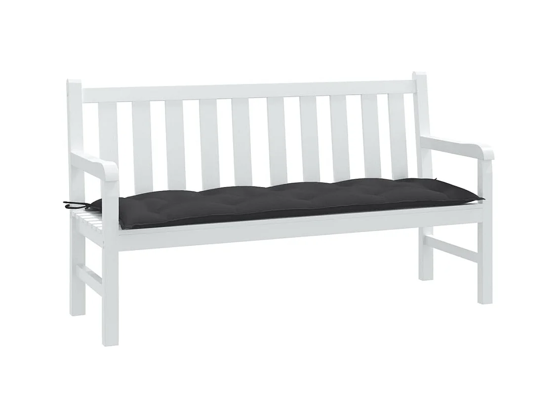 Coussin de banc de jardin anthracite mélangé 150x50x7 cm tissu