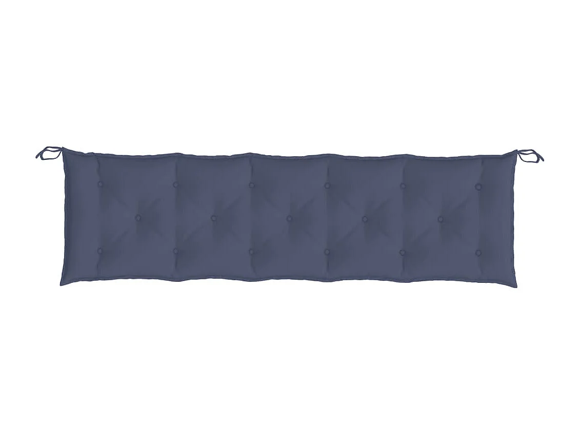 Coussins de banc de jardin lot de 2 bleu marine 180x50x7 cm