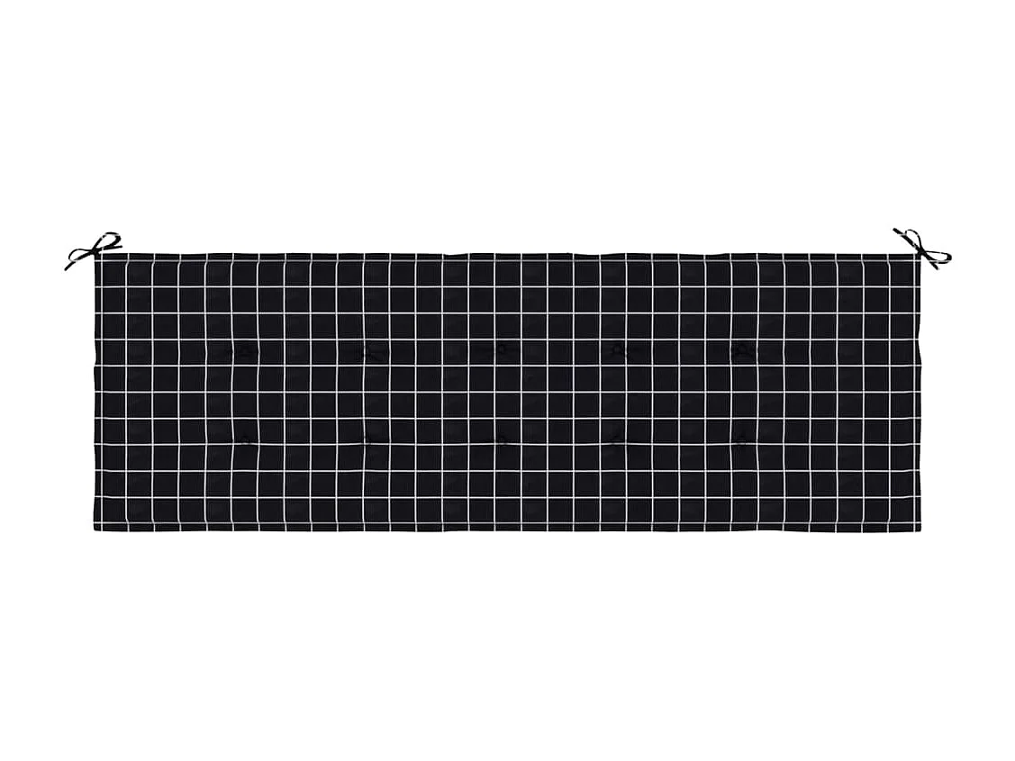 Coussin de banc de jardin carreaux noir 150x50x3cm tissu oxford