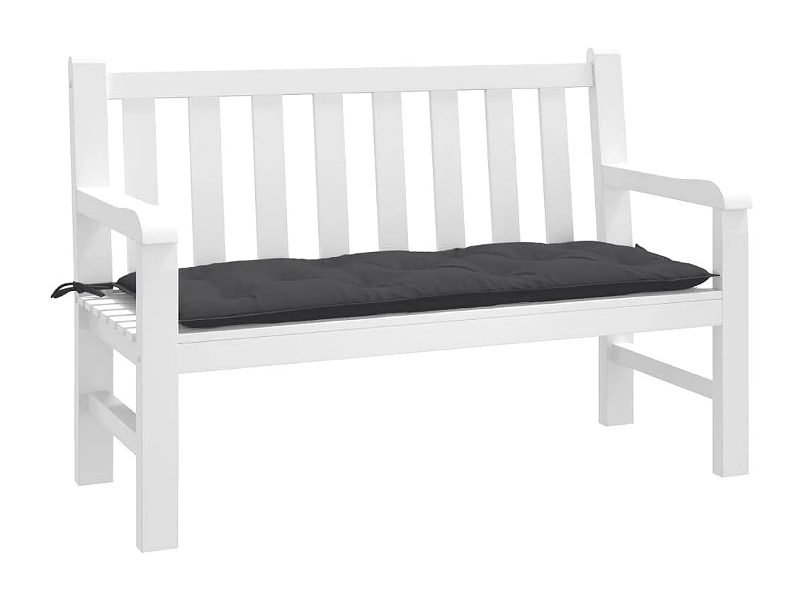Coussin de banc de jardin anthracite mélangé 120x50x7 cm tissu
