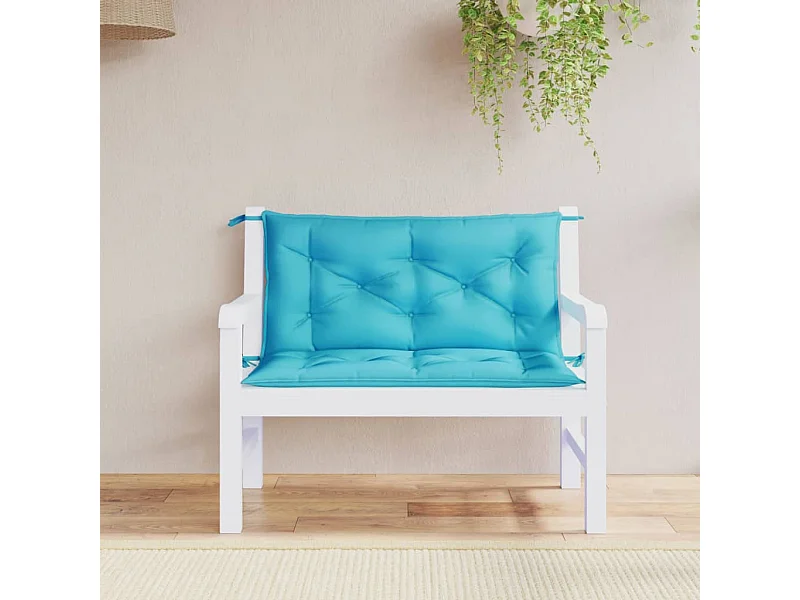 Coussins de banc de jardin lot de 2 turquoise 100x50x7 cm tissu