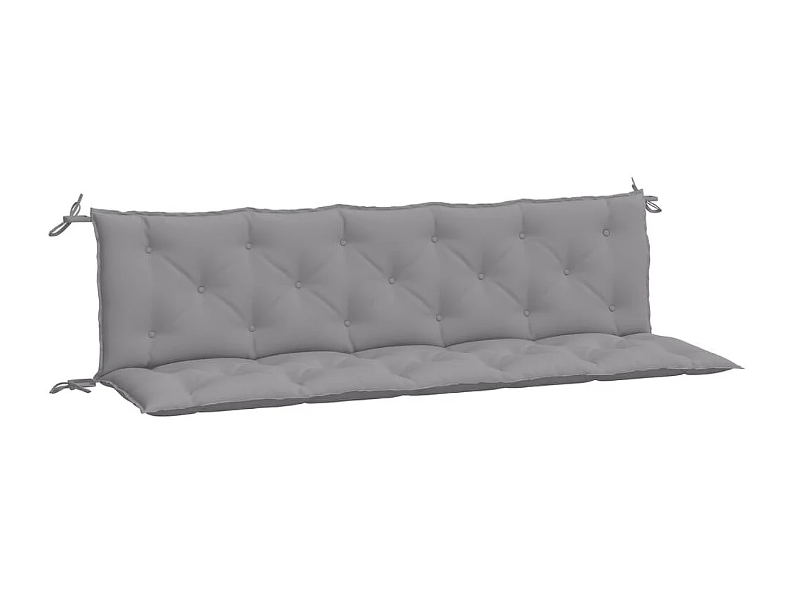 Coussins de banc de jardin 2 pièces gris 180x50x7 cm tissu Oxford